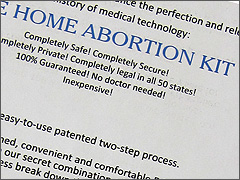 Solicitation for a $400 "Home Abortion Kit" with the League's address and phone number