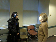 Ann Scheidler talks to reporter