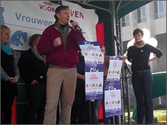 Eric Scheidler speaks at the March for Life in Brussels