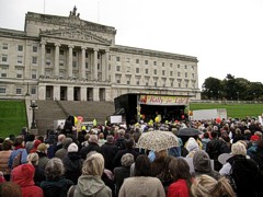 Pro-life crowd at Stormont in Belfast Oct 18, 2008