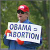 Obama = Abortion sign -- Click for larger version