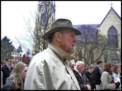 Joe Scheidler at the rally at Notre Dame