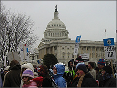 Pro-lifers in front of congress at the March for Life
