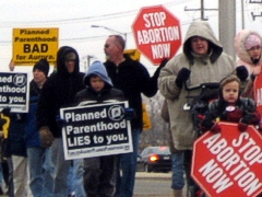 March 15 protest at Planned Parenthood (Photo by Sam Scheidler)