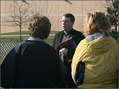 Father Euteneuer praying the Rosary with pro-lifers outside Planned Parenthood Aurora