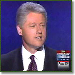 Bill Clinton on TV at the Democratic National Convention 1996
