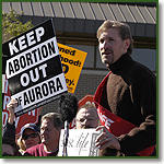 Eric Scheidler speaks at the Jericho March in Aurora, Illinois
