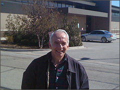 Jerry Nickels outside Planned Parenthood Aurora