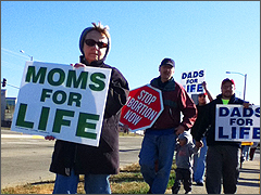 Pro-lifers at the October 2010 protest of Planned Parenthood in Aurora, Illinois