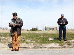 Matt Yonke and Jerry Nickels praying outside Planned Parenthood Aurora
