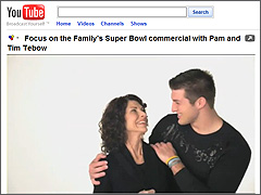 Screenshot from the Tim Tebow Super Bowl ad