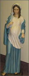 Joe was presented with a beautiful statue of Our Lady, pregnant with Jesus.
