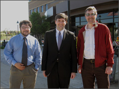 (Left to Right) Matt Yonke, Peter Breen and Eric Scheidler outside the DuPage County Courthouse
