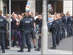 Berlin police keep the peace