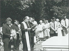 Cardinal Joseph Bernardin celebrates the burial Mass for thousands of aborted unborn babies in 1988.