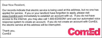 Letter from ComEd
