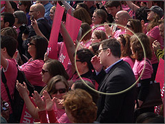 Steve Trombley at pro-abortion rally