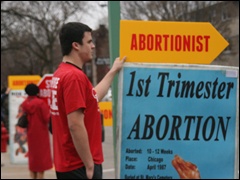 Pro-Life Action League-sponsored protest of abortionist Cheryl Chastine at her family practice office in Oak Park, IL on April 17