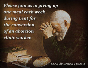 Give up one meal a week for the conversion of an abortion worker