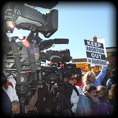 Cameras at pro-life protest