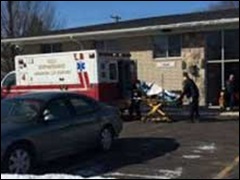 Ambulance at Women's Center of Southfield abortion clinic in Lathrup Village, Michigan, Feb. 28, 2014