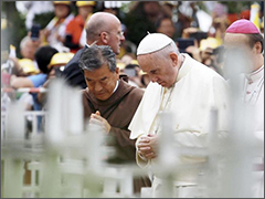 Pope Francis prays at the gravesite of aborted children in S Korea
