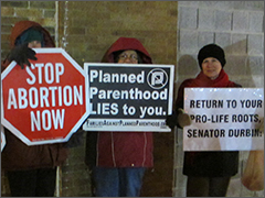 Protest of Planned Parenthood and Dick Durbin
