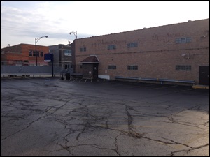 Empty parking lot of the Albany abortion clinic on Chicago's Northwest Side