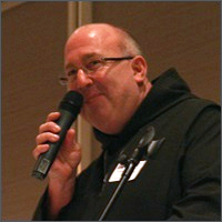 Brother Paul O'Donnell speaks at a tribute dinner honoring Joe Scheidler, April 2, 2011