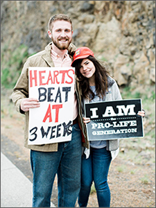 Young pro-life couple in Pullman, Washington