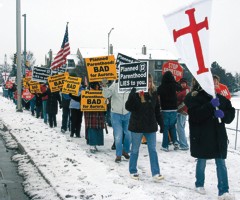 Picket line outside Planned Parenthood