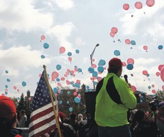 Balloon launch at April protest